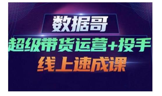 数据哥·超级带货运营 投手线上速成课，快速提升运营和熟悉学会投手技巧-鑫诺空间个人笔记本