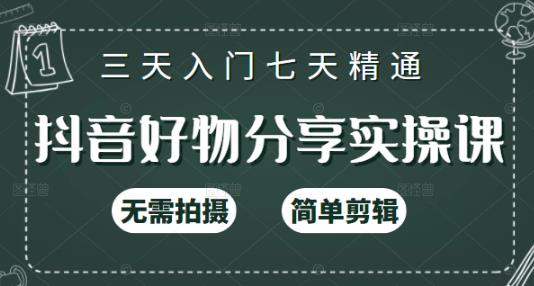 抖音好物分享实操课，无需拍摄，简单剪辑，短视频快速涨粉（125节视频课程）-鑫诺空间个人笔记本