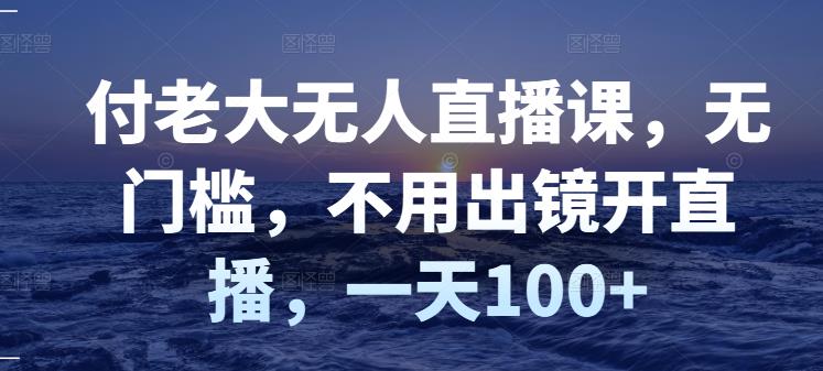 付老大无人直播课，无门槛，不用出镜开直播，一天100-鑫诺空间个人笔记本