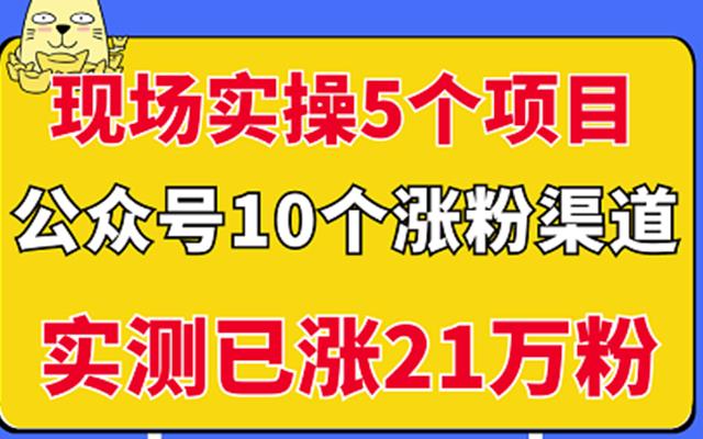 现场实操5个公众号项目，10个涨粉渠道，实测已涨21万粉！-鑫诺空间个人笔记本