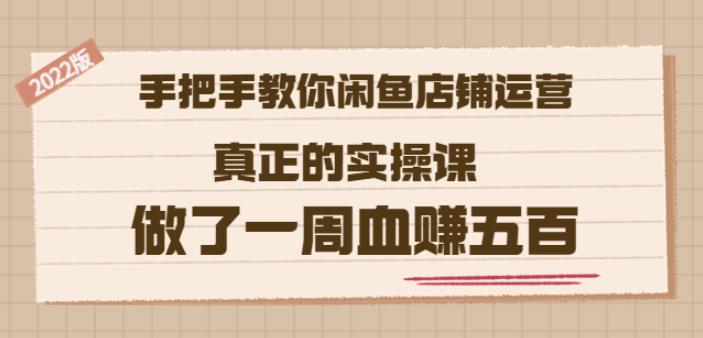 2022版《手把手教你闲鱼店铺运营》真正的实操课做了一周血赚五百(16节课)-鑫诺空间个人笔记本