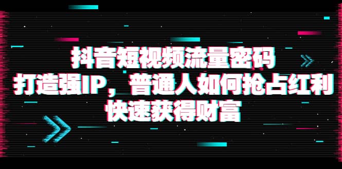 抖音短视频流量密码：打造强IP，普通人如何抢占红利，快速获得财富-鑫诺空间个人笔记本