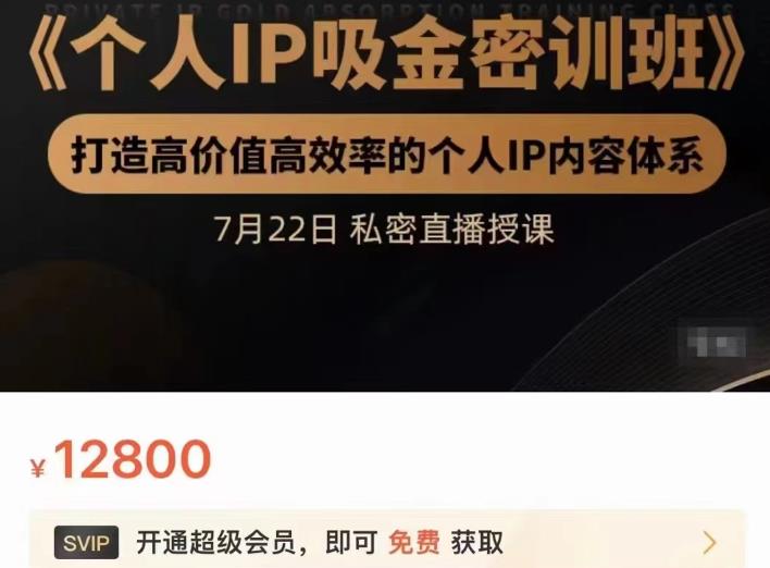 个人IP吸金密训班，打造高价值高效率的个人IP内容体系（价值12800元）-鑫诺空间个人笔记本