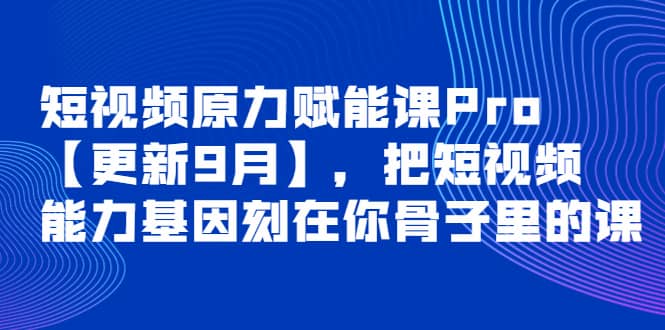 短视频原力赋能课Pro【更新9月】，把短视频能力基因刻在你骨子里的课-鑫诺空间个人笔记本