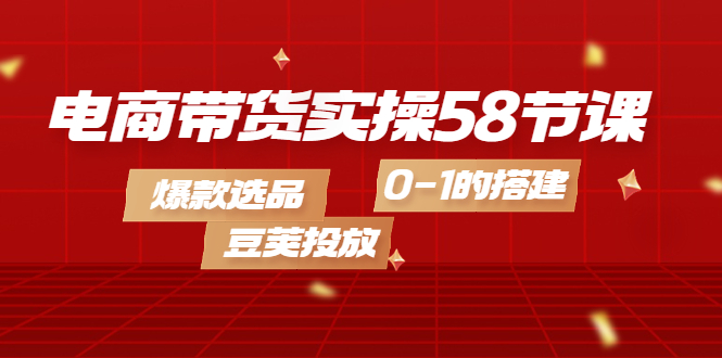 电商带货实操58节课，爆款选品，豆荚投放，0-1的搭建-鑫诺空间个人笔记本