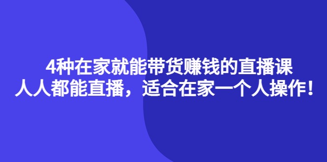 4种在家就能带货赚钱的直播课，人人都能直播，适合在家一个人操作！-鑫诺空间个人笔记本