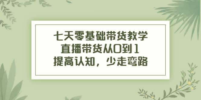 七天零基础带货教学，直播带货从0到1，提高认知，少走弯路-鑫诺空间个人笔记本