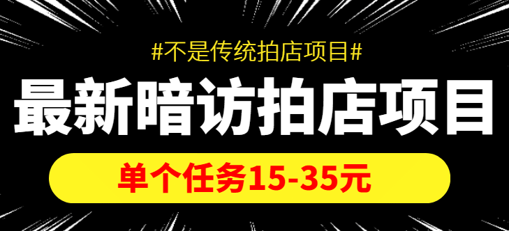 【信息差项目】最新暗访拍店项目，单个任务15-35元（不是传统拍店项目）-鑫诺空间个人笔记本