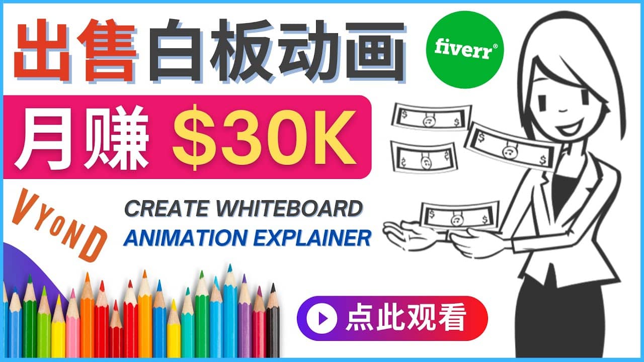 如何用最简单制作白板动画（WhiteBoard Animation）月赚3万美元-鑫诺空间个人笔记本