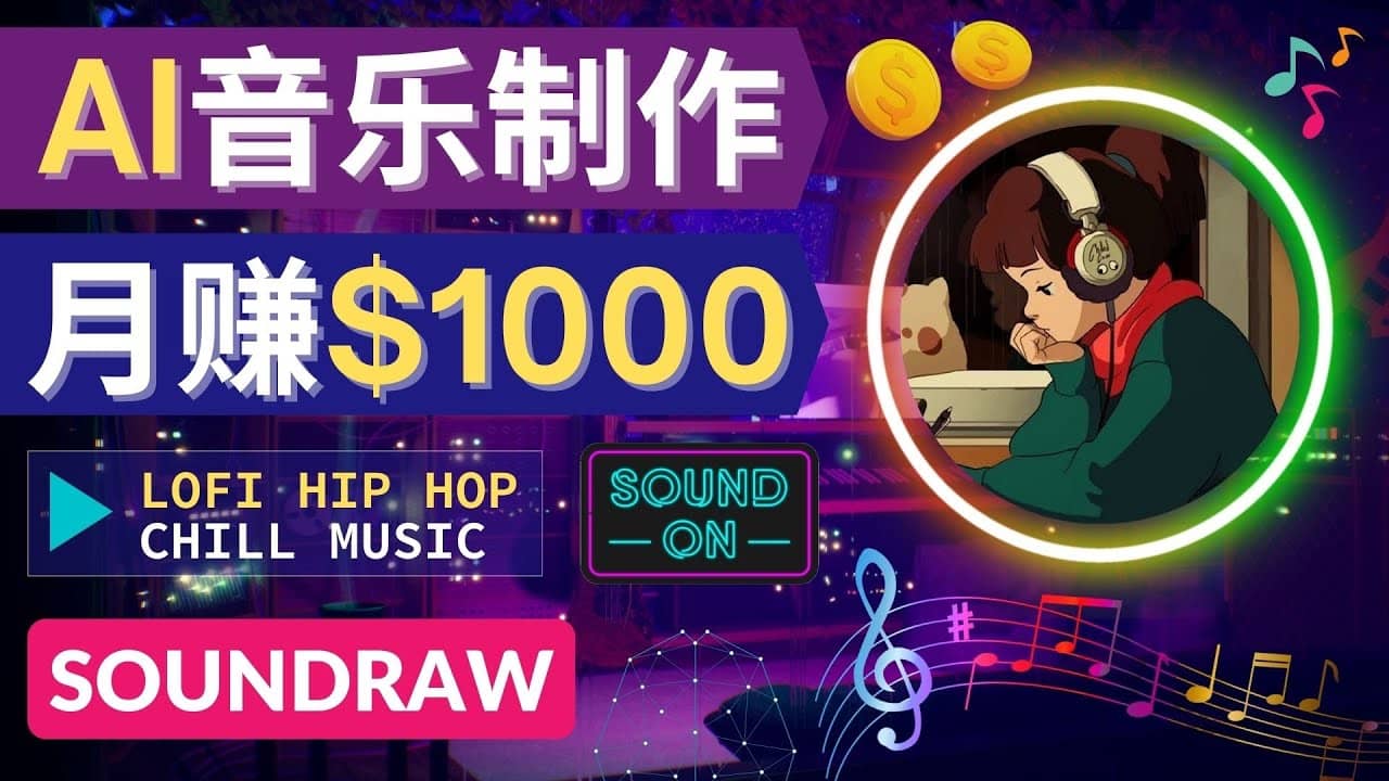 无需任何音乐基础： 使用AI软件制作Lofi Hip Hop Chill Music 月赚1000美元-鑫诺空间个人笔记本