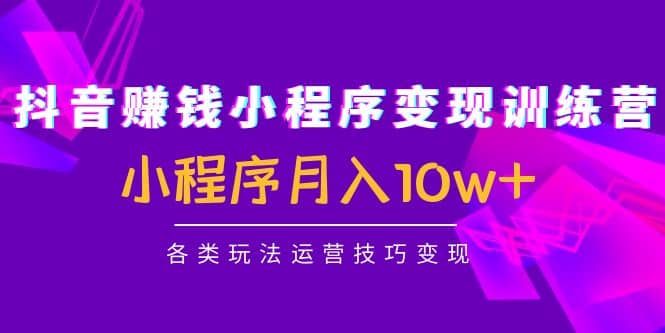 抖音小程序变现训练营：小程序各类玩法运营技巧变现-鑫诺空间个人笔记本