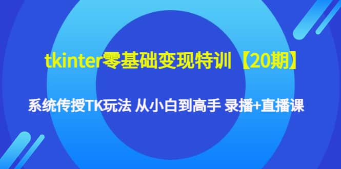 tkinter零基础变现特训【20期】系统传授TK玩法 从小白到高手 录播 直播课-鑫诺空间个人笔记本