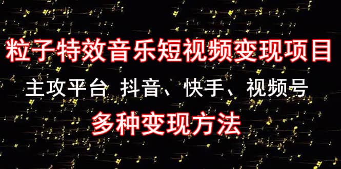 《粒子特效音乐短视频变现项目》主攻平台 抖音、快手、视频号 多种变现方法-鑫诺空间个人笔记本