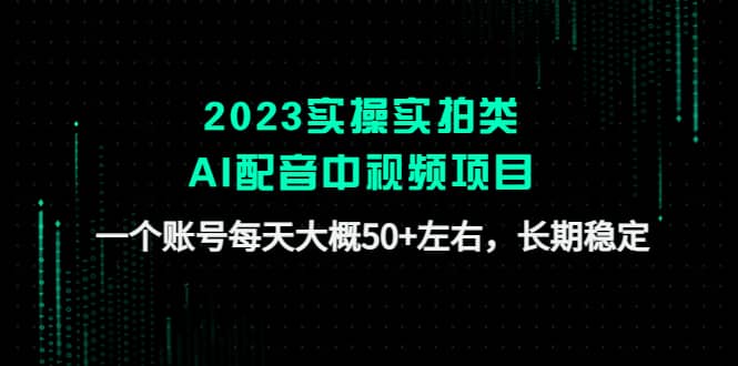 2023实操实拍类AI配音中视频项目，一个账号每天大概50 左右，长期稳定-鑫诺空间个人笔记本