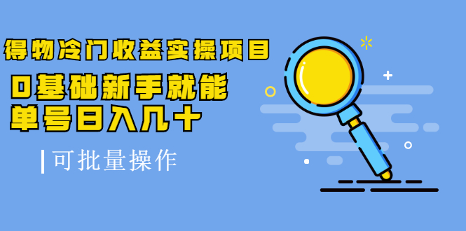 得物冷门收益实操项目教程，0基础新手就能单号日入几十，可批量操作【视频课程】-鑫诺空间个人笔记本