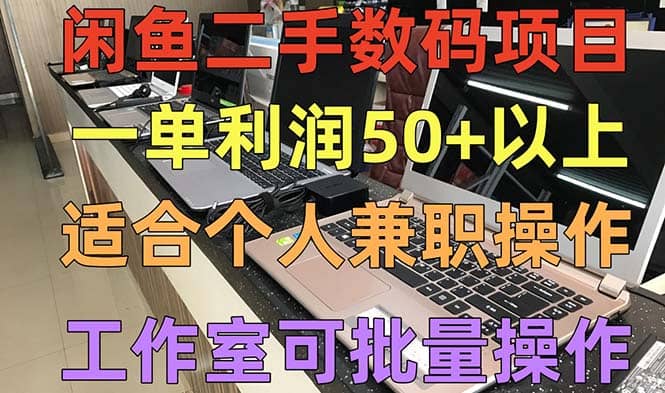 闲鱼二手数码项目，个人副业低保收入，工作室批量放大操作-鑫诺空间个人笔记本