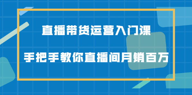 直播带货运营入门课，手把手教你直播间月销百万-鑫诺空间个人笔记本