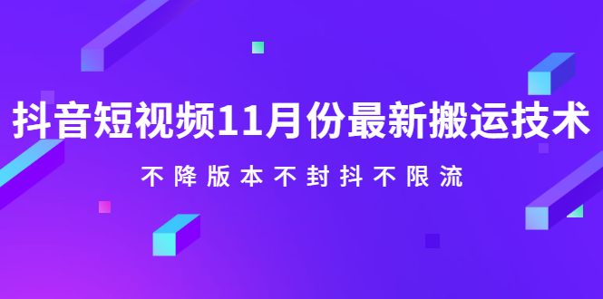 抖音短视频11月份最新搬运技术，不降版本不封抖不限流！【视频课程】-鑫诺空间个人笔记本