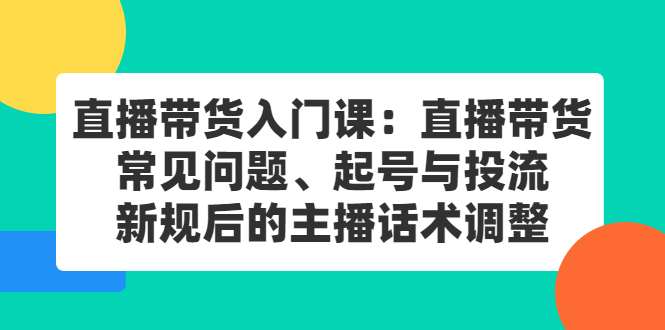 直播带货入门课：直播带货常见问题、起号与投流、新规后的主播话术调整-鑫诺空间个人笔记本