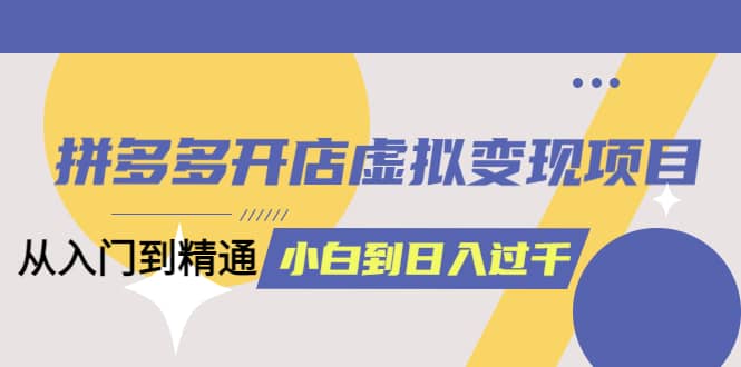 拼多多开店虚拟变现项目：入门到精通 从小白到日入1000（完整版）4月10更新-鑫诺空间个人笔记本