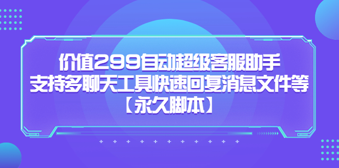 价值299自动超级客服助手，支持多聊天工具快速回复消息文件等-鑫诺空间个人笔记本