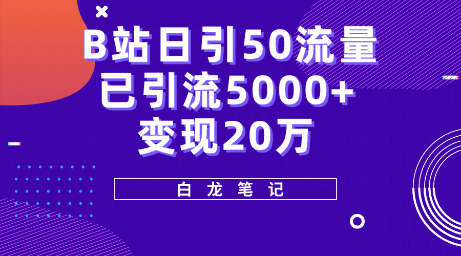 B站日引50 流量，实战已引流5000 变现20万，超级实操课程-鑫诺空间个人笔记本