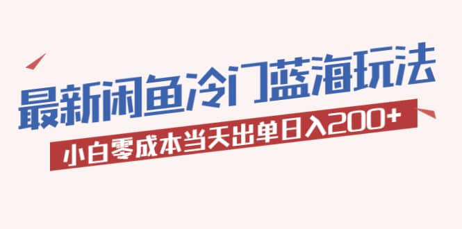 2023最新闲鱼冷门蓝海玩法，小白零成本当天出单日入200-鑫诺空间个人笔记本