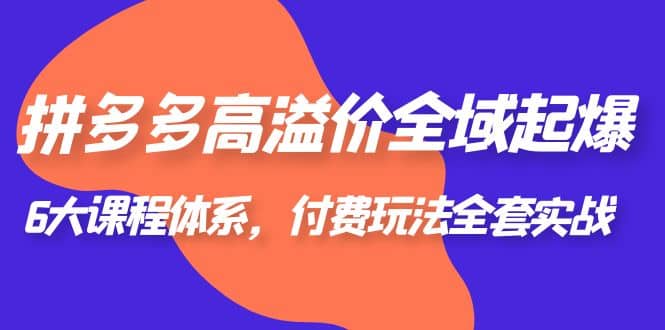 拼多多-高溢价 全域 起爆，6大课程体系，付费玩法全套实战-鑫诺空间个人笔记本