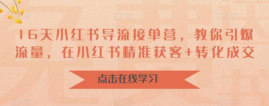 16天-小红书 导流接单营，教你引爆流量，在小红书精准获客 转化成交-鑫诺空间个人笔记本