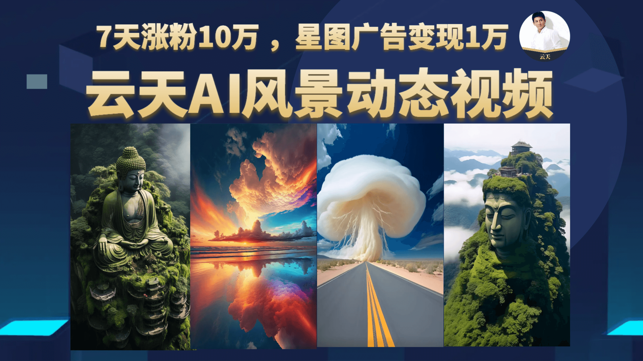 云天AI风景动图视频制作，7天涨粉10万 ，星图广告变现1万-鑫诺空间个人笔记本