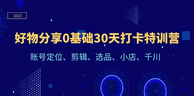 好物分享0基础30天打卡特训营：账号定位、剪辑、选品、小店、千川-鑫诺空间个人笔记本