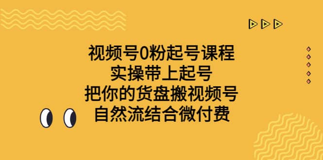 视频号0粉起号课程 实操带上起号 把你的货盘搬视频号 自然流结合微付费-鑫诺空间个人笔记本