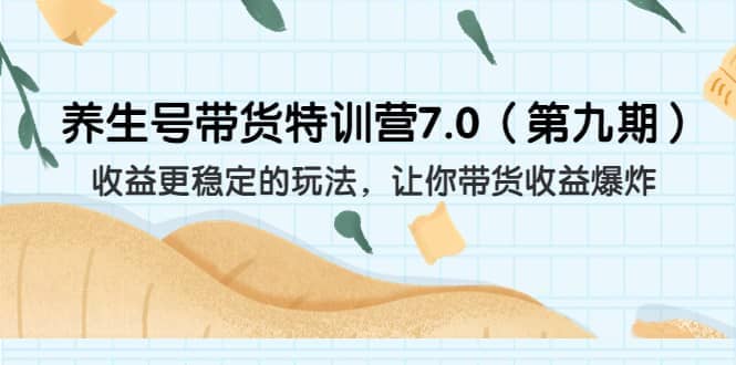 养生号带货特训营7.0（第九期）收益更稳定的玩法 让你带货收益爆炸（11节）-鑫诺空间个人笔记本