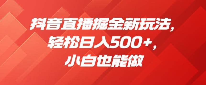 抖音直播掘金新玩法，轻松日入500 ，小白也能做【揭秘】-鑫诺空间个人笔记本