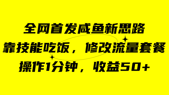 咸鱼冷门新玩法，靠“技能吃饭”，修改流量套餐，操作1分钟，收益50-鑫诺空间个人笔记本